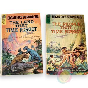 Edgar Rice Burroughs Ace Paperback Lot Land & People That Time Forgot SciFi 1963